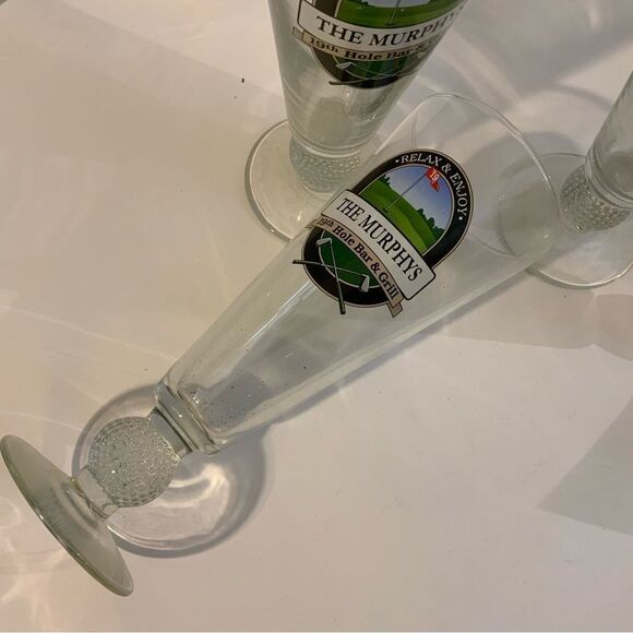 Murphy's Golf Glass Set 19th hole bar & grill relax and enjoy set of 4 - Picture 6 of 9